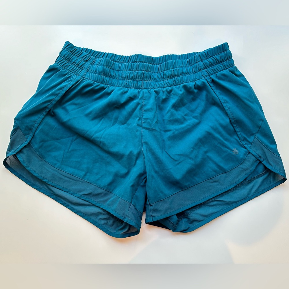 Athleta mesh racer run short. Size S. Teal green.